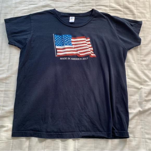 Tops - Kids Navy American Flag Graphic Tee - Made in America